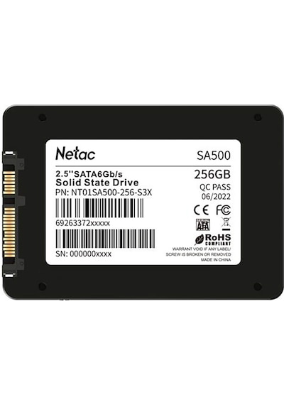 Netac SA500 256 GB SATA 3.0 2.5 SSD (520 MB Okuma / 450 MB Yazma)
