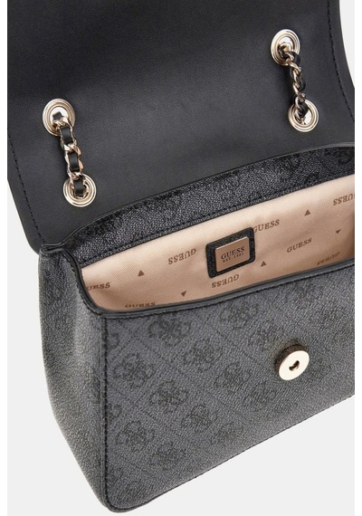 Guess Kadın Siyah Izzy 4g Logolu Mini Çapraz Çanta Antrasit