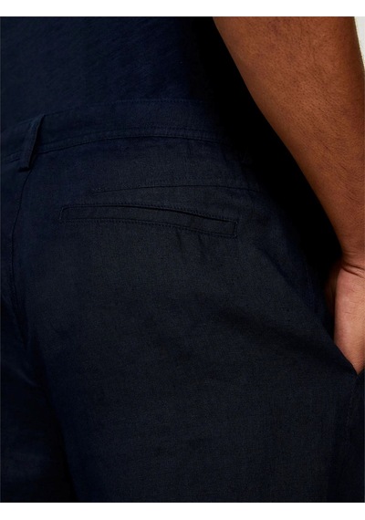 Sisley %100 Keten Slim Fit Bermuda Şort Erkek Lacivert Şort - 325p4aghs9010