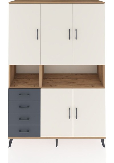 Hyperion Dolap 7 Raflı 4 Çekmeceli 5 Kapaklı 132x44x195 Çam-aytaşı/antrasit Aytası/antrasıt Hyperion Dolap 7 Raflı 4 Çekmeceli 5 Kapaklı 132x44x195 Çam-aytaşı/antrasit Aytası/antrasıt