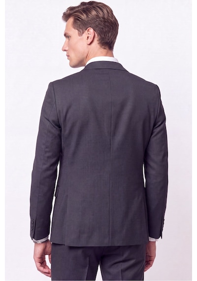 Efor Slim Fit Çift Yırtmaç %97 Yünlü Doku Desenli Esnek Antrasit Yelekli Takım Elbise Tk 927 Efor Slim Fit Çift Yırtmaç %97 Yünlü Doku Desenli Esnek Antrasit Yelekli Takım Elbise Tk 927