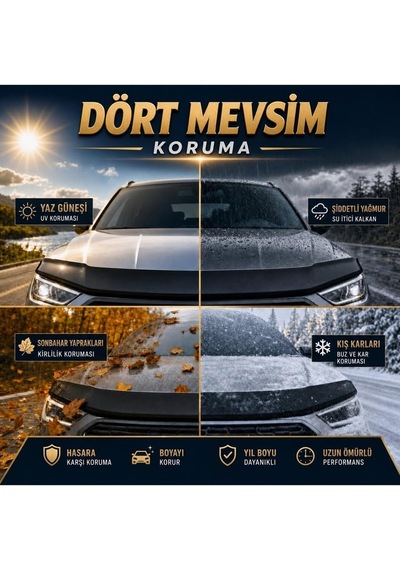 Ford Transit 2019-2026 Abs Ön Kaput Rüzgarlığı Kaput Koruma Taş Ve Böcek Önleyici Parlak Siyah - Kutulu Gönderim