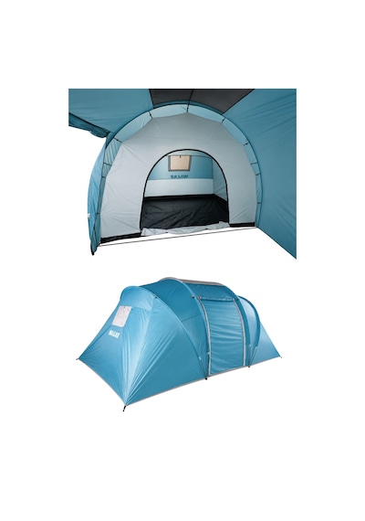Walke 6 Kişilik Çift Bölmeli Aile Kamp Çadırı Su Geçirmez Polyester 490 X 280 X 200 Mavi