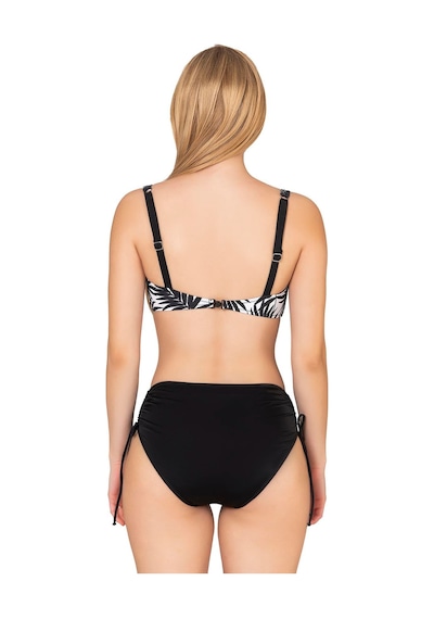Endeep Kadın Büyük Beden Balenli Destekli Yaprak Desenli Bikini Takımı Yaprak