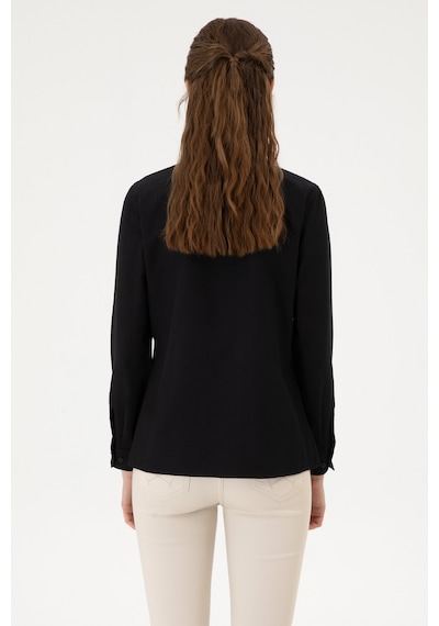 U.S. Polo Assn. Kadın Siyah Uzun Kollu Basic Gömlek 50316711-VR046
