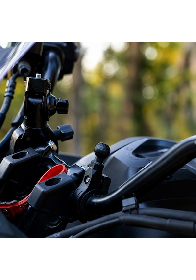 Knmaster Motosiklet Gidon Bağlantılı Top Kafalı Telefon Tutucu Ve Aksesuar Montaj Aparatı Siyah