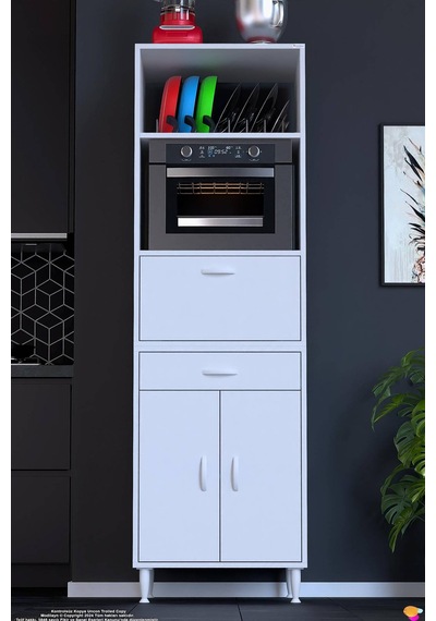Sedef 60 Cm Fırın Ve Mikrodalga Dolabı Açık 2 Bölmeli Çekmeceli Mutfak Kiler Dolabı 60x195x48 Cm Beyaz Sedef 60 Cm Fırın Ve Mikrodalga Dolabı Açık 2 Bölmeli Çekmeceli Mutfak Kiler Dolabı 60x195x48 Cm Beyaz