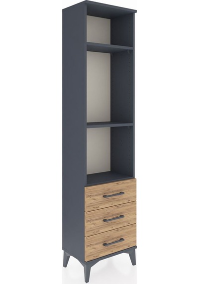 Arges Dolap 3 Raflı 3 Çekmeceli 44x30x182 Antrasit-çam Antrasit