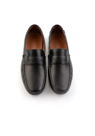 Bambi Siyah Hakiki Deri Erkek Loafer Ayakkabı E01547009740 Siyah