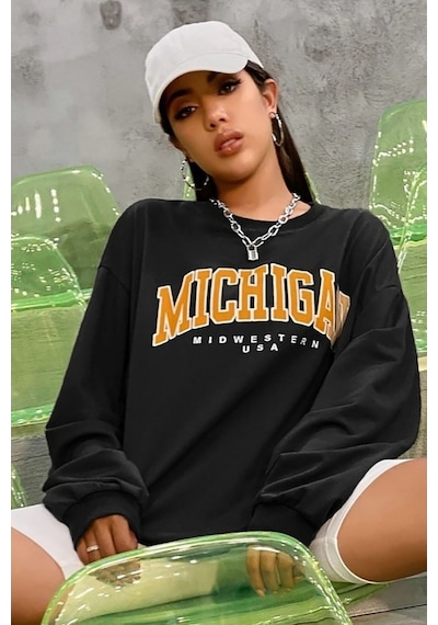 Mad Girls Siyah Sweatshirt Mg785 Siyah