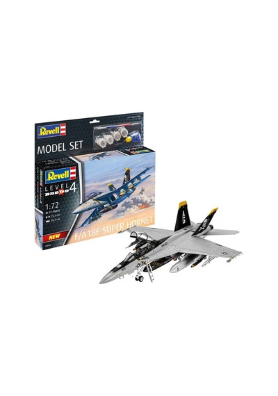 Revell F/a-18f Super Hornet Uçak Modeli 1:72 Ölçek Plastik 97 Parça 12 Yaş Ve Üstü İçin