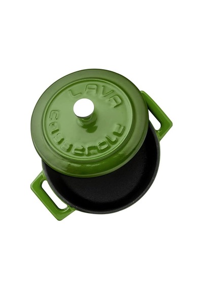 Metal Döküm Mini Tencere, Trendy, 10 Cm, 0.35 L Hacim, Yeşil Diğer