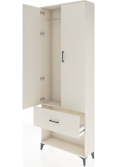 Arges Dolap Tek Raflı Tek Çekmeceli Tek Askılı 88x30x243 Ayta... Aytaşı