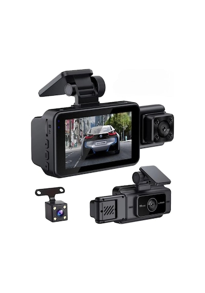 Blic Blm-90 Araç Kamerası 3'' Ekran + Ses + Fullhd + Üç Kamera