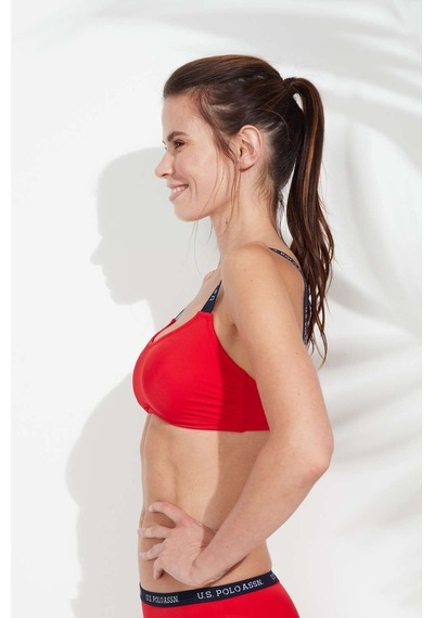 U.S. Polo Assn. Kadın Kırmızı İnce Askılı Bikini Üst 21502