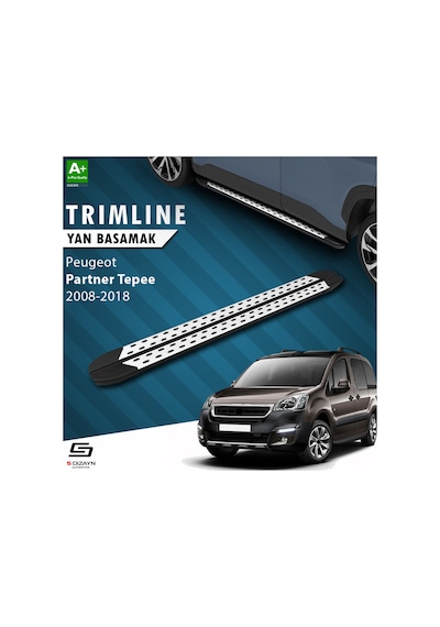 S-dizayn Peugeot Partner 2 Tepee Trimline Gri Yan Basamak 196 Cm