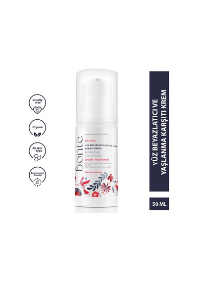 Bonte Ultra Glow Yüz Beyazlatıcı ve Krem 50 ML