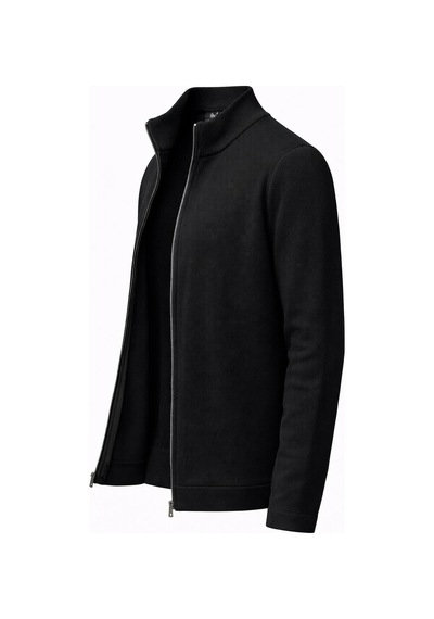 Classics Men Turbulance Slim Fit Erkek Tam Fermuarlı Triko Ceket - 7521 Siyah