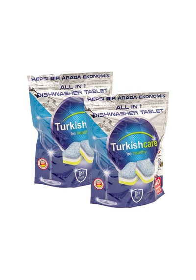 Turkishcare Premium Hepsi Bir Arada Ekonomik Bulaşık Deterjanı 2 x 40 Tablet