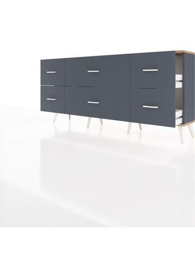 Arges Konsol 6 Çekmeceli 176x30x83 Antrasit-antrasit/antrasit Antrasit/antrasit Arges Konsol 6 Çekmeceli 176x30x83 Antrasit-antrasit/antrasit Antrasit/antrasit