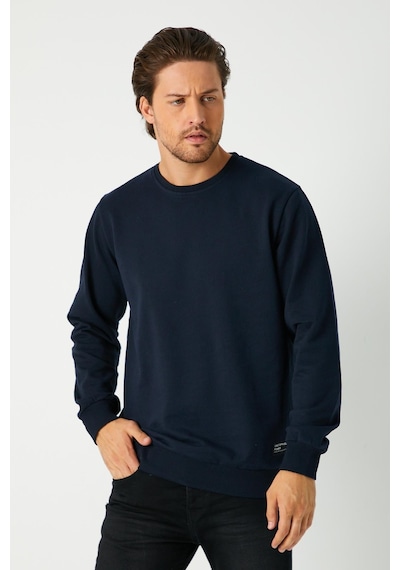 Mmetalic Erkek Lacivert Basic Bisiklet Yaka Sweatshirt Lacivert