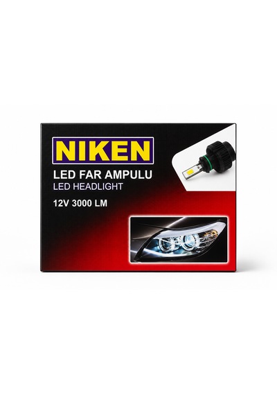 Nıken 9006 6000k Led Xenon Far Ampulü 30000lm Ultra Güçlü Beyaz Işık Fanlı Sistem Takım