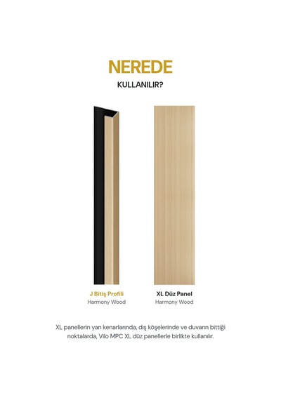 Vilo Mpc J Bitiş Profili Harmony Wood 300cm Xl Duvar Paneli Kenar Ve Dış Köşe Bitişi