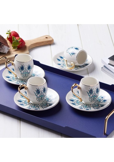 Iznik 6 Kişilik Kahve Fincanı Çok Renkli