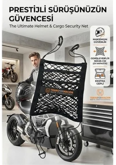 Zenvia Çift Cepli Ultra Esnek Profesyonel Kask Ve Kargo Sabitleme Filesi 723015 Znv2023