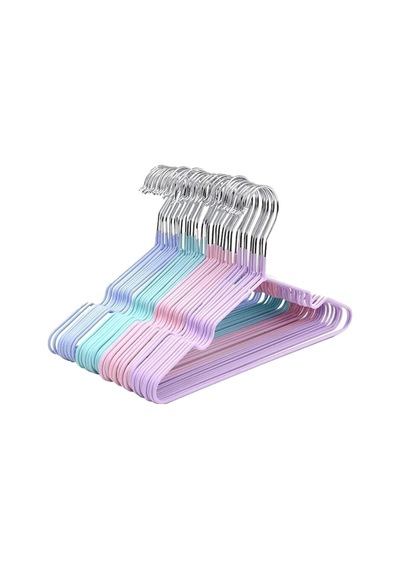 Pvc Kaplamalı Kaydırmaz Metal Elbise Gardrop Askısı Mavi 10'lu Metal Cn Diğer