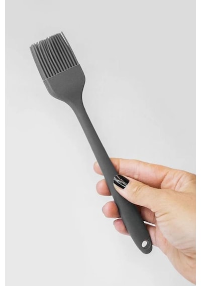 Silicolife Yumurta Fırçası, Isıya Dayanıklı Yanmaz Yapışmaz Tek Parça Silikon Fırça 21cm Antrasit