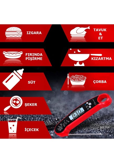 Katlanabilir Problu Mutfak Termometresi kalibre Edilebi