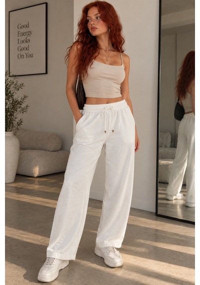 Gugus Outlet Alt Giyim Modelleri Beyaz-keten-pantolon