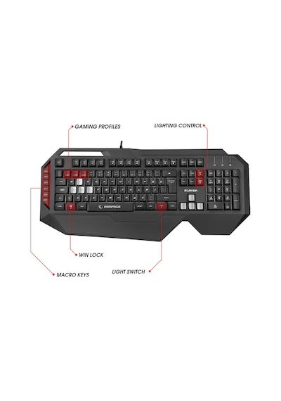 Rampage SLAYER KB-R11 Usb Kablolu Tuş Aydınlatmalı Makrolu Gaming Q Klavye