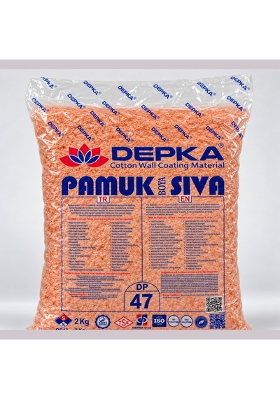Depka Pamuk Sıva Dp47 2 Kg 7-8 M² İpek Sıva Alternatifi Isı Ve Ses Yalıtımlı Dekoratif Sıva