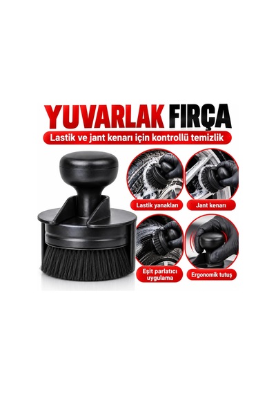 7 Parça Profesyonel Oto Detay Temizlik Fırça Seti - 5 Farklı Boy Detay Fırçası, 1 Adet Lastik Ve Jant Fırçası, 1 Adet İnce Temizlik Fırçası - Araç İçi, Klima, Jant Ve Derz Temizleme Seti