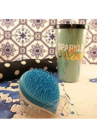 Lom1240 Compact Detangling Brush To Go - Çanta Tipi Kapaklı Saç Açma Tarama Fırçası Blue White Genel