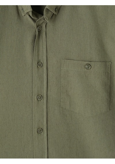 Lcwaıkıkı Classic Haki Regular Fit Kanvas Erkek Gömlek