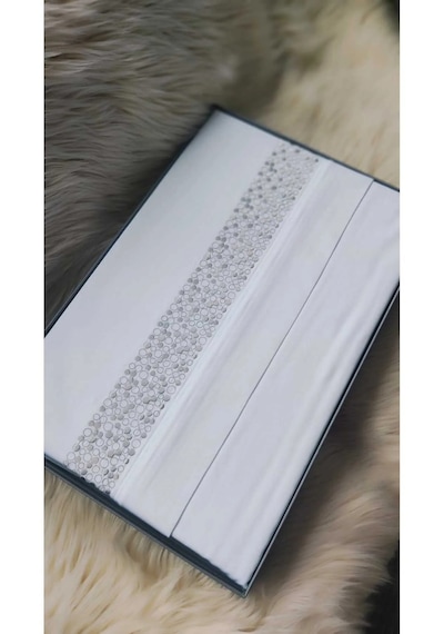 Özdilek Jasmin Çift Kiş. Nakışlı Saten Gri Nevre. Tak. 4 Yastık K Beyaz - Gri