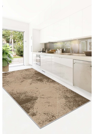 West Home Dijital Baskı Yıkanabilir Kaymaz Taban Leke Tutmaz Bej Mutfak Halısı Salon Halısı Ve Yolluk Wh 576 Beige