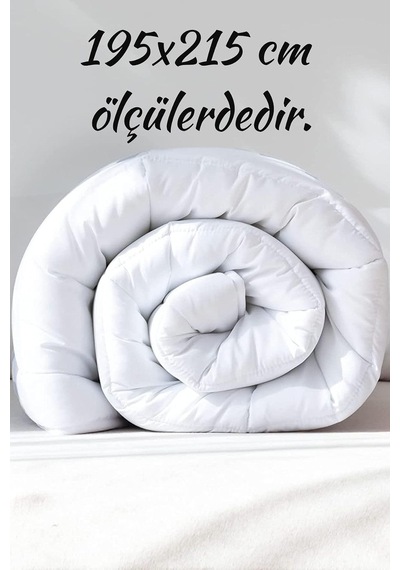 Microfiber Çift Kişilik Yorgan Kapitone Yıkanabilir Mevsimlik Microfiber Yorgan 195x215 Cm, Beyaz Diğer