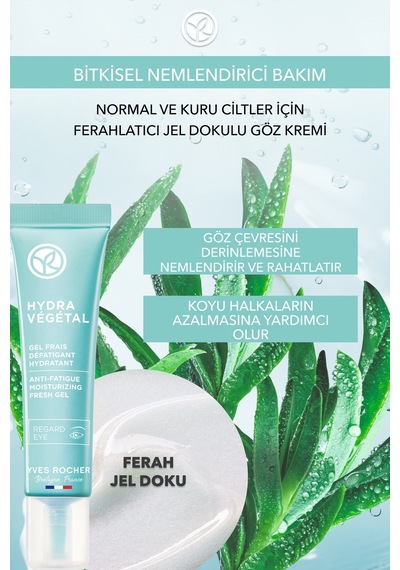 Yves Rocher Normal-kuru Cilt,aloe Vera&escin,jel Dokulu Göz Kremi-hydra Vegetal Bitkisel Nemlendirici Bakım-15ml