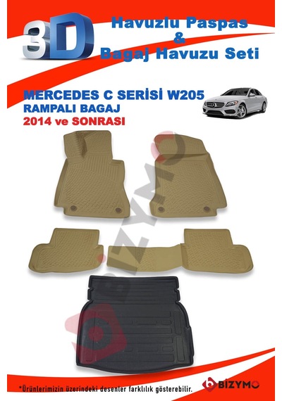 Mercedes C Serisi W205 Rampali 2014 Ve Sonrası Bej Paspas Ve Baga Bej