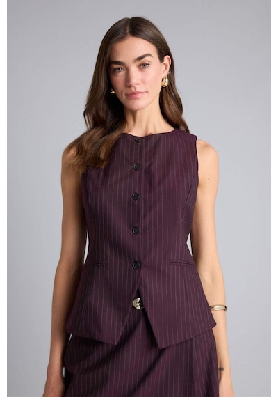 Defacto Fıtted Bisiklet Yaka Yelek F8180ax26spbr455 Bordo-br455
