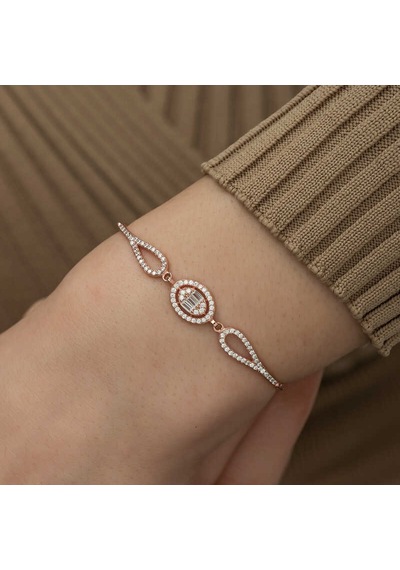 925 Ayar Gümüş Rose Oval Baget Bileklik