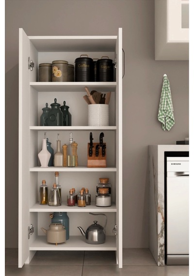2 Kapaklı 5 Raflı Çok Amaçlı Dolap - Mutfak Dolabı - Banyo Dolabı - Kiler Dolabı Beyaz - 655335352 Beyaz 2 Kapaklı 5 Raflı Çok Amaçlı Dolap - Mutfak Dolabı - Banyo Dolabı - Kiler Dolabı Beyaz - 655335352 Beyaz