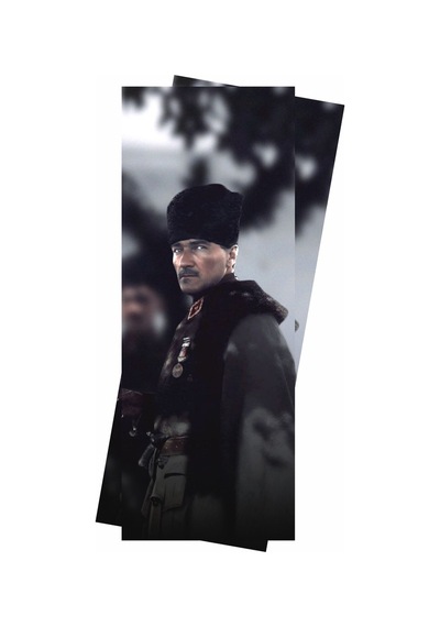 Mustafa Kemal Atatürk Baskılı Araç Kapı Direk Kaplama Folyo Sticker 2'li Sağ&sol