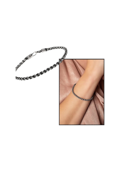 El İşçiliği Örgü Tasarım Oval Form 1000 Ayar Gümüş Kazaz Unisex B N11.11685
