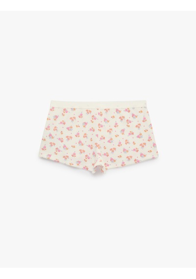 Koton Rahat Kesim Düğmeli Çiçekli Şort Pijama Altı Lila Desenli 6slk80028mk