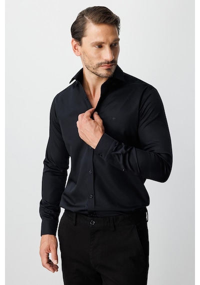 Igs Siyah Slim Fit Dar Kalıp Klasik Yaka Düz Uzun Kollu Cepsiz %100 Pamuk Gömlek-20003 Siyah Igs Siyah Slim Fit Dar Kalıp Klasik Yaka Düz Uzun Kollu Cepsiz %100 Pamuk Gömlek-20003 Siyah